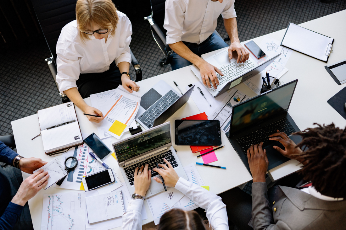 People working in an office