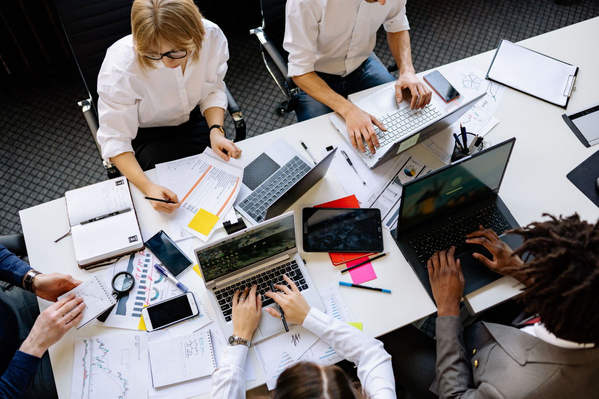 People working in an office